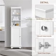 thumbnail image 7 of Yaheetech Tall Bathroom Floor Cabinet with Single Door and Shelves, White, 7 of 7