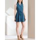 thumbnail image 5 of INSPIRE CHIC Vestidos sin mangas para mujer con escote en V y borde de encaje, vestido A-line XL azul lago, 5 of 7
