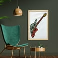 thumbnail image 2 of Music Wall Art with Frame, Bass Guitar Rock and Roll Logo Retro Festival Funky Art Show Performance Illustration, Printed Fabric Poster for Bathroom Living Room, 23" x 35", Multicolor, by Ambesonne, 2 of 2