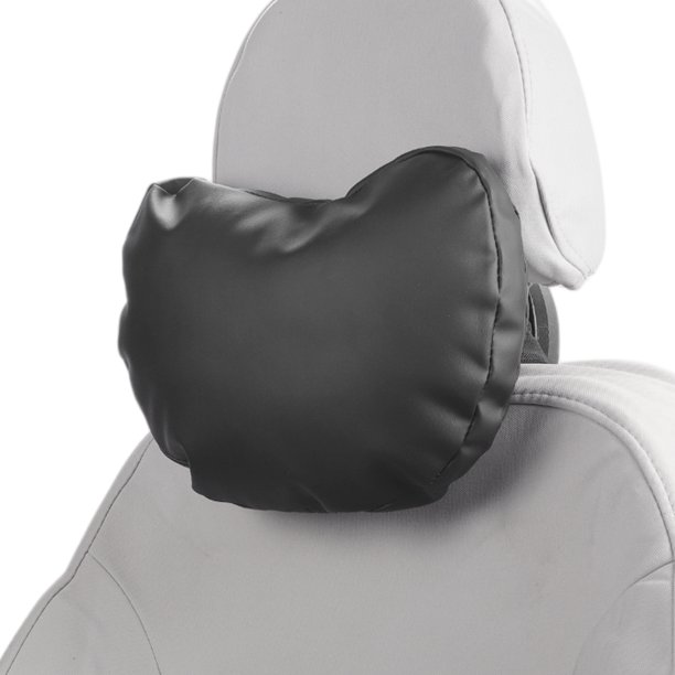 Almohada para Cabeza de Automóvil Unique Bargains Almohada Ergonómica Cómoda para el Cuello Soporte para el Cuello Cuero, Espuma de Memoria Ancho Ajustable Negro 2 Pzs para Conducir Viajar