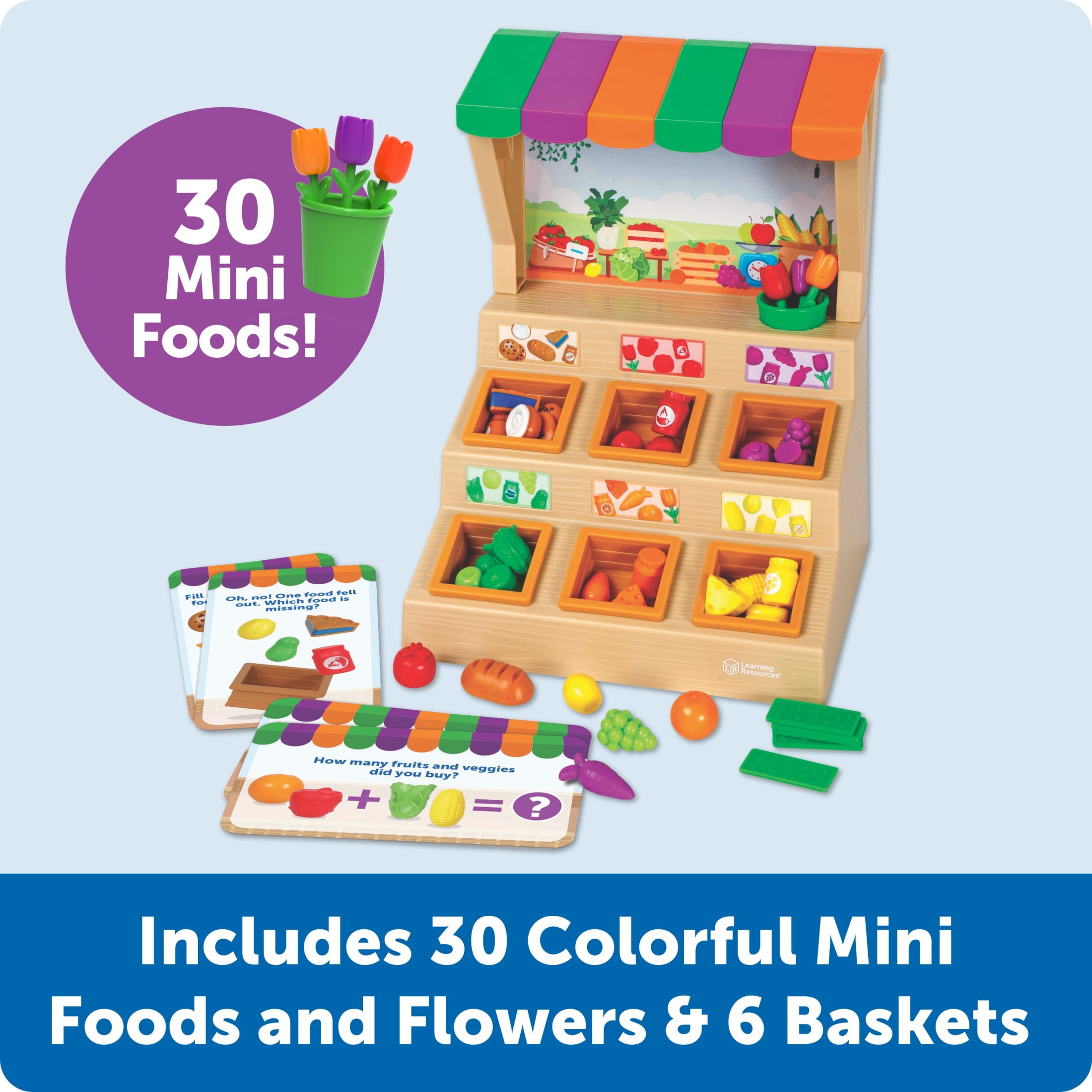 Learning Resources Mini Farmstand Sorting Set Play Food for Kids Sorting Toys for Toddlers Ages 3 and Up