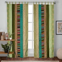 Vinsan International Indian Curtain Saree Silk Curtain Theme Patchwork Sari Bohemian Gypsy Curtain Hippy Bohemian Curtain Ethnic Wall Hanging Curtains Set of 2 Panel 42" x 82" Each