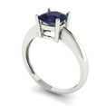 thumbnail image 2 of Solitaire Engagement Ring for Women - 1.5ct Simulated Blue Sapphire in 14K White Gold Promise Ring, 2 of 5