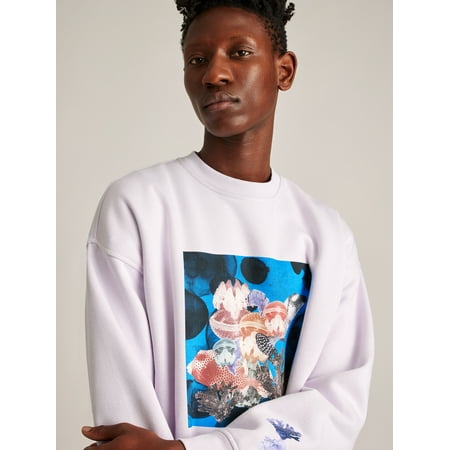 Bonobos Fielder Men's and Big Men's Relaxed Fleece Graphic Crewneck Sweatshirt, Up to Size 3XL