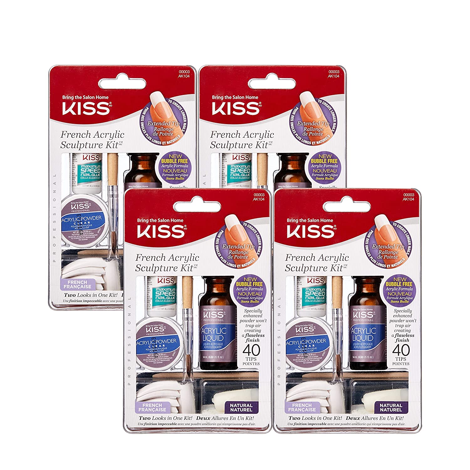 Kiss French Acrylic Sculpture Kit (Pack of 3)