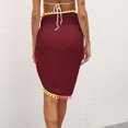 thumbnail image 6 of asdoklhq Skirt for Women Plus Size,Tassel Stitching Irregular One-Piece Strappy Skirt Swimwear Beach Towel, 6 of 6