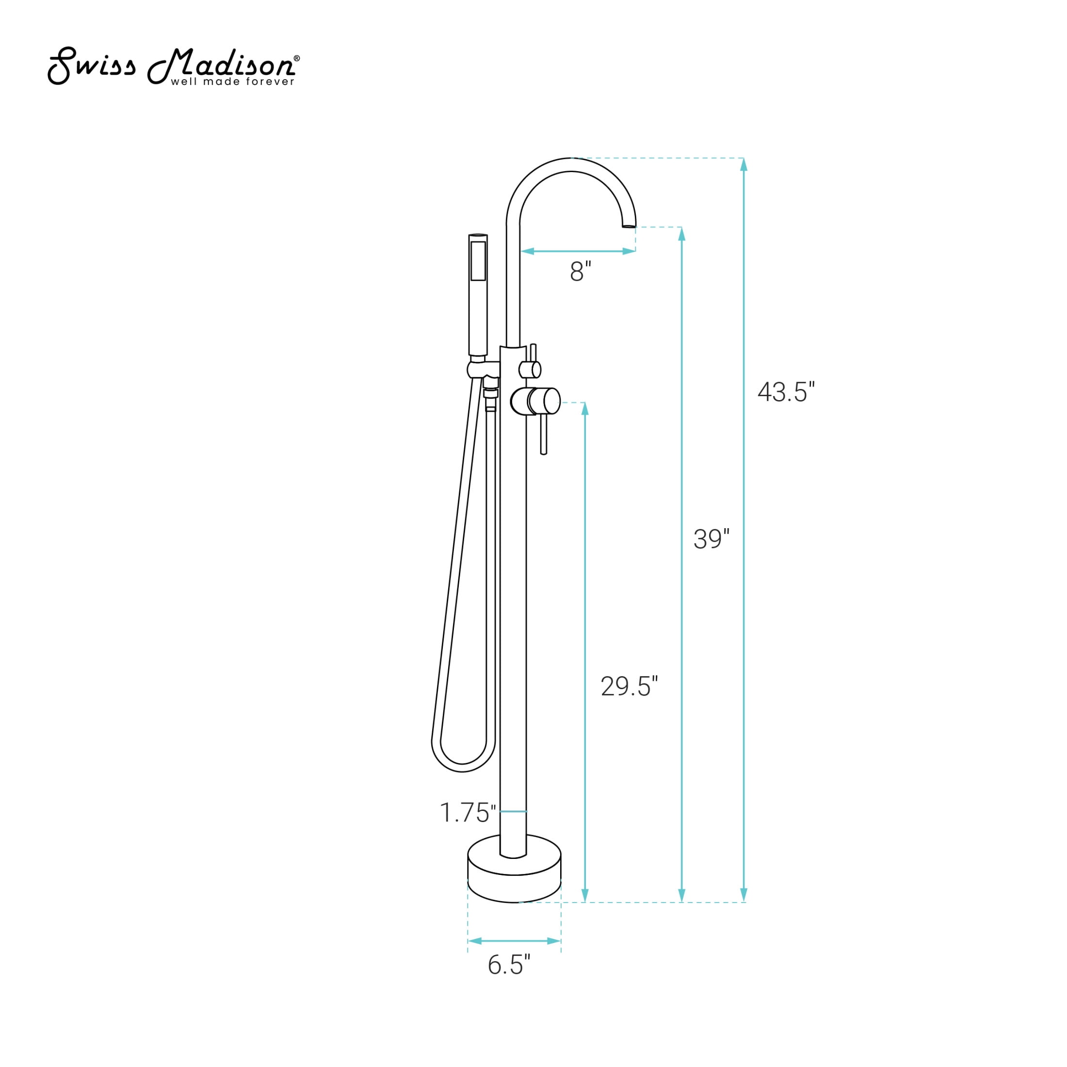 Ivy Freestanding Bathtub Faucet in Brushed Nickel