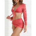 thumbnail image 2 of DARING DIVA Women's 4 Piece Halter Bikini Set with Tie Back X-Small Roes Red, 2 of 6