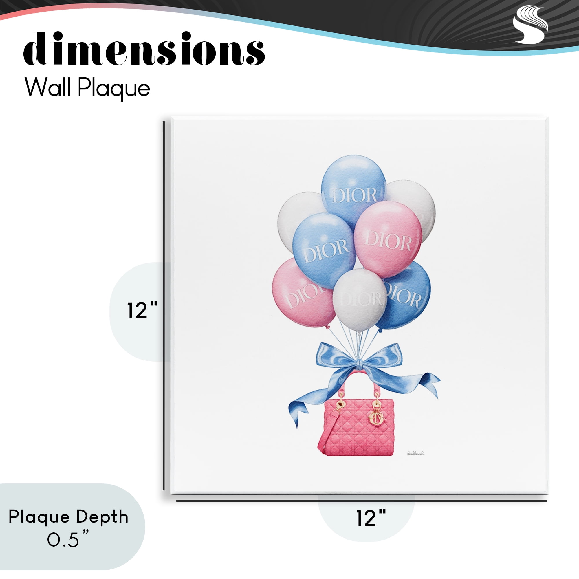Stupell Industries Pink & Blue Handbag Balloons Wall Plaque Art, design by Amanda Greenwood