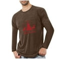 thumbnail image 2 of VgaVtl Christmas Long Sleeve Men Shirts Brown T Shirts for Men Workout Loose Holiday Graphic Leisure Shirts,XL, 2 of 4