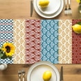 thumbnail image 4 of Vintage Table Runner, Medieval Bohemian Red Geometric Stripe Kitchen Table Runners Dress Scarves for Table Decorations Party/Restaurant/Indoor Outdoor Use, 13x120in, 4 of 9