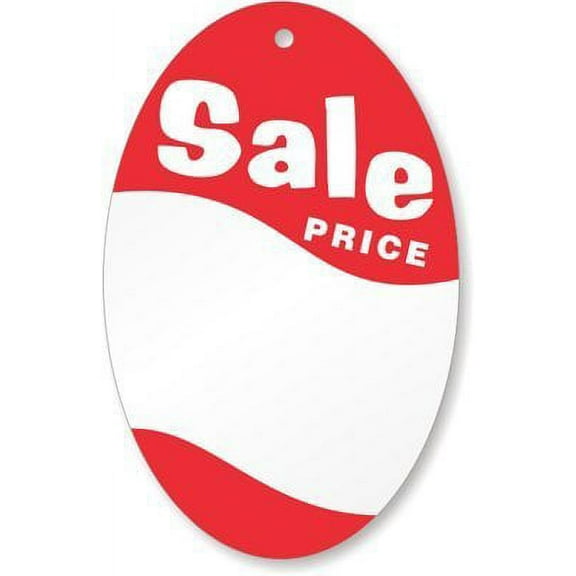 SMALL OVAL "SALE PRICE" TAG, BOX OF 1000, 2-1/4" X 3-12"