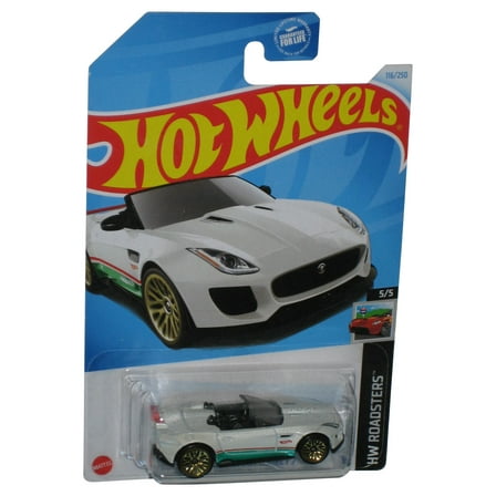 Hot Wheels HW Roadsters 5/5 (2021) White '15 Jaguar F-Type Project 7 Toy Car 116/250