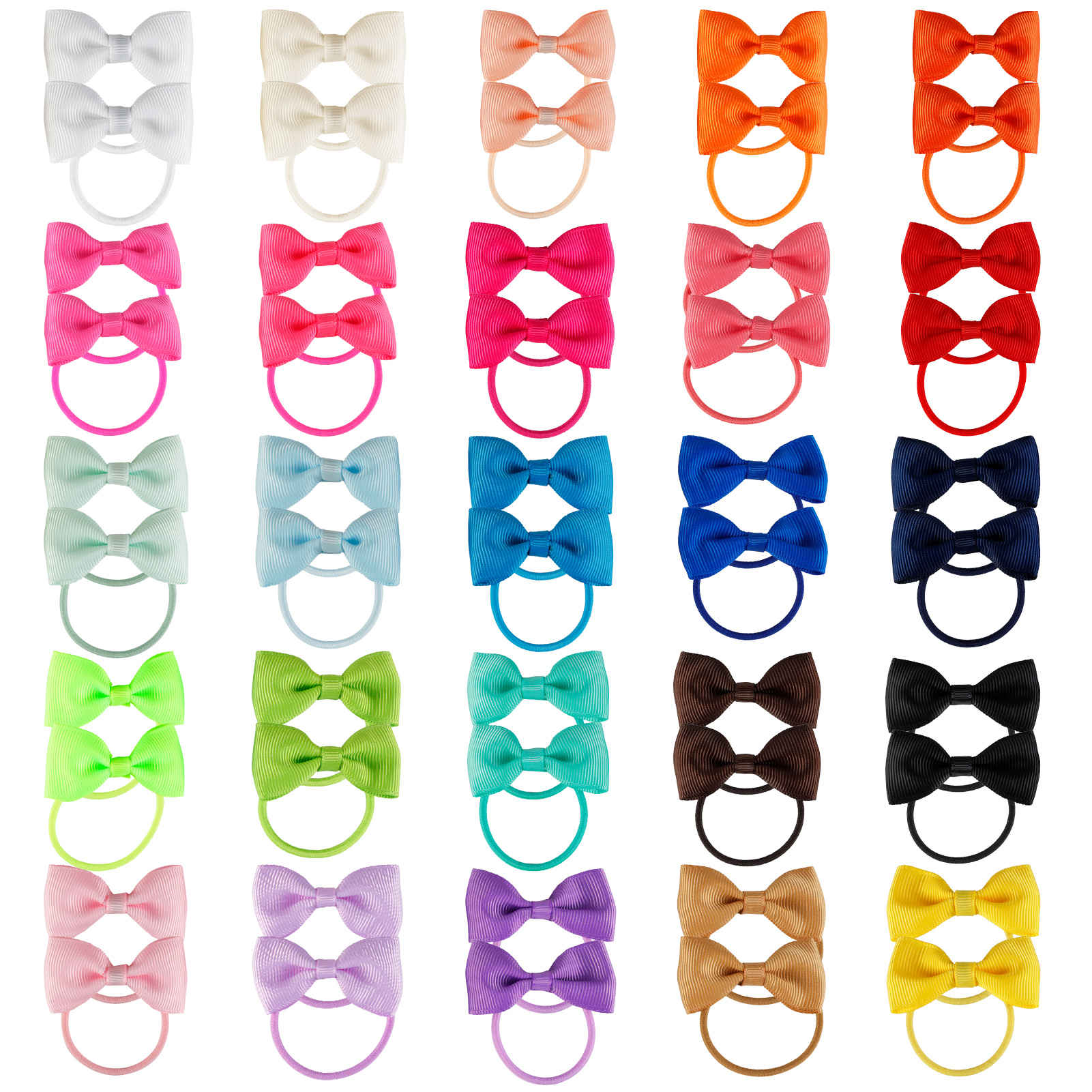Peaoy 50PCS Baby Hair Ties with Bows for Infants Toddler Girls Grosgrain Ribbon Rubber Bands Elastic Ponytail Holders 2 Inch - image 4 of 9