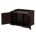 thumbnail image 2 of Wood Cat Litter Box Enclosure, Indoor Cat Crate with Double Doors - Decorative Hidden Storage Pet Side Table for Living Room, Cats Washroom Storage Bench for Large Cat Kitty, Brown, 2 of 6