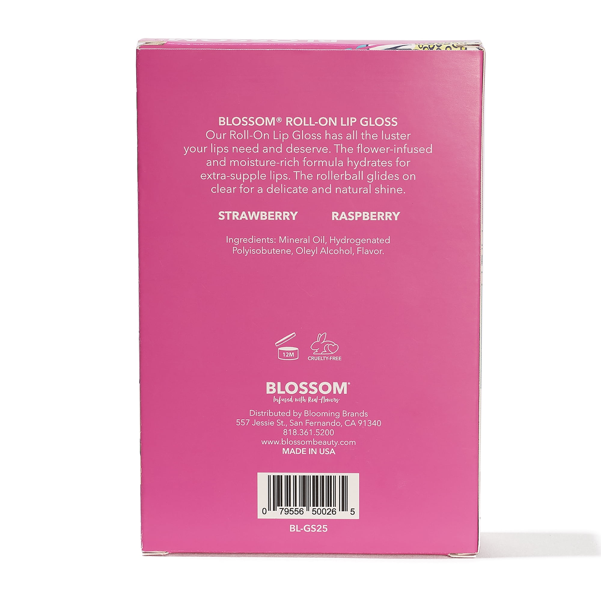 Blossom Roll-On Lip Gloss, Strawberry/Raspberry, 2pc Set