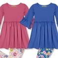 thumbnail image 4 of Millie Loves Lily Girls Slate Rose And Blue Dress And Printed Leggings Set,Big Girls Size 8,(4-PCS), 4 of 4