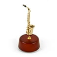 thumbnail image 1 of Incredibly Detailed 18 Note Miniature Saxophone With Rotating Musical Base - Singing In The Rain, 1 of 2