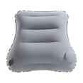 thumbnail image 2 of Inflatable PVC Lumbar Pillow, Ergonomic Curved Support for Waist and Back, Travel and Office Use, Soft Flocking Surface, Compact Foldable Design, Blue or Gray, 43x39 cm, 2 of 6