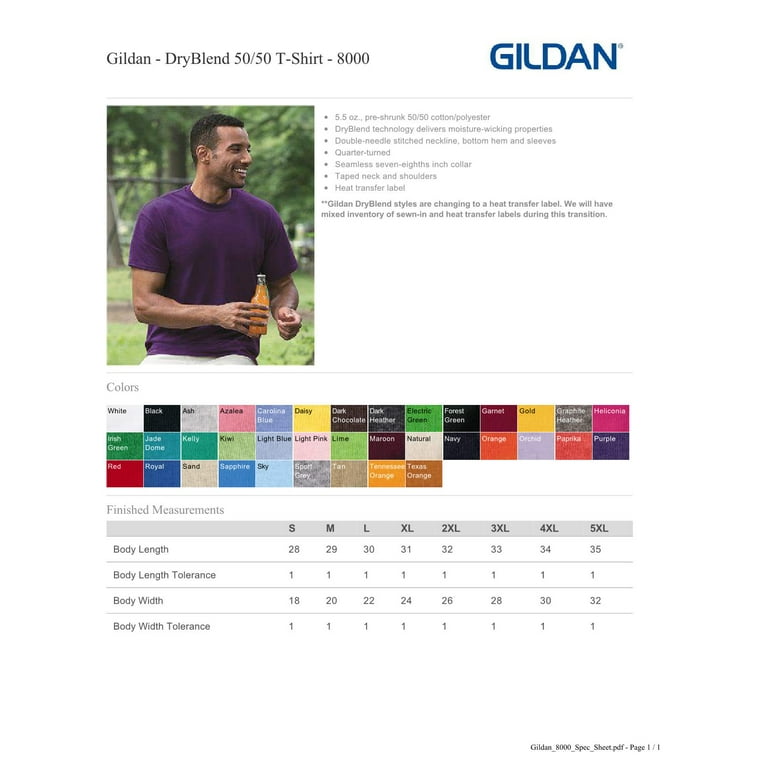 gildan 8000 colors