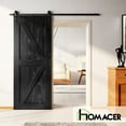 thumbnail image 2 of Homacer 5-in-1 Design 36'' W x 84'' H x 1-3/8'' D Solid Wood Barn Door, Finished and Unassembled, with Pre-drilled Holes for Easy Assemble and Pre-routed Groove, Interior Only (Black), 2 of 7