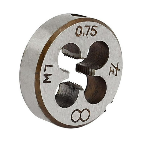 M7 x 0.75mm Metric Screw 1" OD Dia Steel Round Threading Die Thread Cutting Tool