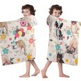 thumbnail image 4 of Dogs with Party Hats and Flowers Hooded Bath Towel，50"x30" for Ages 3 To 12 Kids, Quick Dry Lightweight Soft Microfiber Hood Beach Towel Cover Up for Kids, 4 of 7