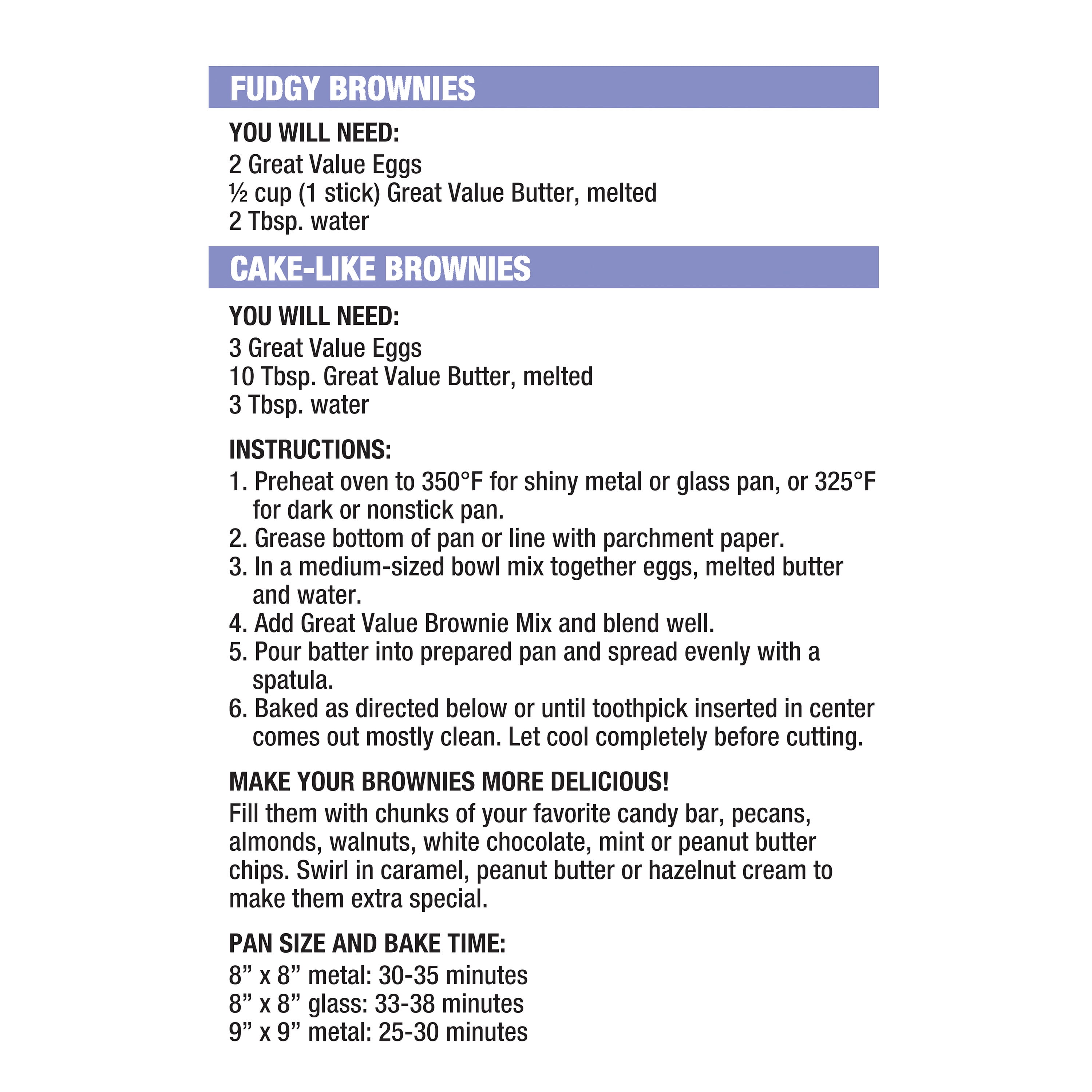 (6 pack) Great Value Gluten-Free Brownie Mix, 16 oz