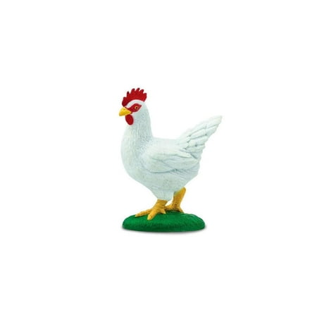 Safari Ltd. White Leghorn Chicken Figurine - Lifelike 2.25" Model Figure - Educational Toy for Boys, Girls, and Kids Ages 3+