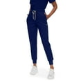 thumbnail image 4 of Scrub for Women Scrubs Top with Classic V-Neck Jogger Pants Medical Nursing Uniform Scrub Set Navy Blue XS, 4 of 8