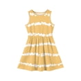 thumbnail image 3 of YOUYEDIAN Toddler Girls Striped Summer Dress Kids Cute Sleeveless Crewneck Dresses Teen Casual Patchwork Sundress (Yellow, 8-9 Years), 3 of 4