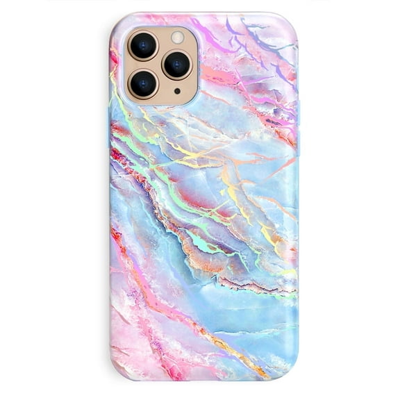 Velvet Caviar iPhone 11 Pro Case - Cute Protective Phone Cases for Women - Iridescent Holographic Pink Blue Marble