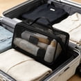 thumbnail image 5 of Bomd Mesh Travel Makeup Bag, Large Capacity Cosmetic Bag for Women, Double Layer Toiletry Organizer with Small Pocket, Clear Pouch for Skincare, Brushes, Toiletries & Travel (Black), 5 of 5