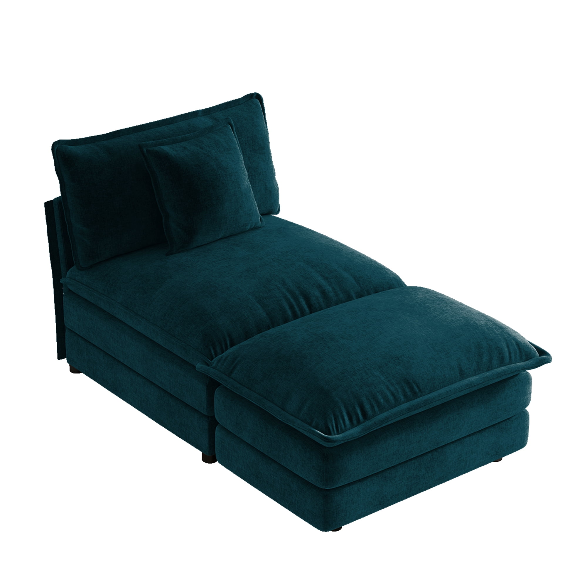 Sectional Sofas Blue Armless 1-Seat & Ottoman