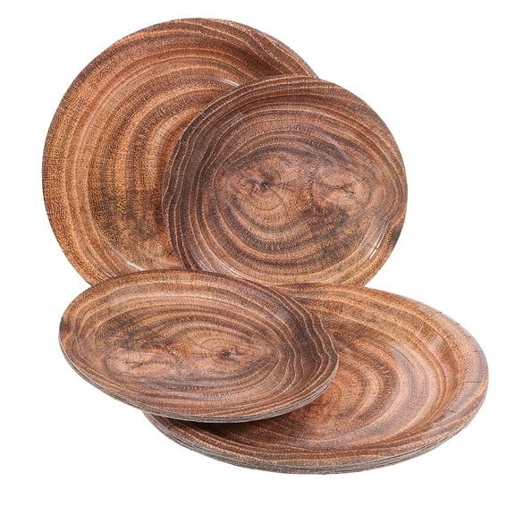 Raindrops 20 Pcs Serving Wood Grain Paper Plate Work 22.50X22.50X1.00CM Light Brown