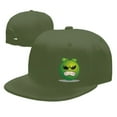 thumbnail image 4 of DouZhe Flat Brim Cap Snapback Hat, Cartoon Angry Alien Prints Adjustable Green Adult Baseball Cap, 4 of 6