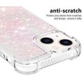 thumbnail image 4 of Slim Fit Phone Case for iPhone 14 Plus (6.7 in.), Glitter Liquid Quicksand Effect Silicone Soft TPU Case with Camera Lens and Screen Protection for iPhone 14 Plus,LSWT Pink, 4 of 14