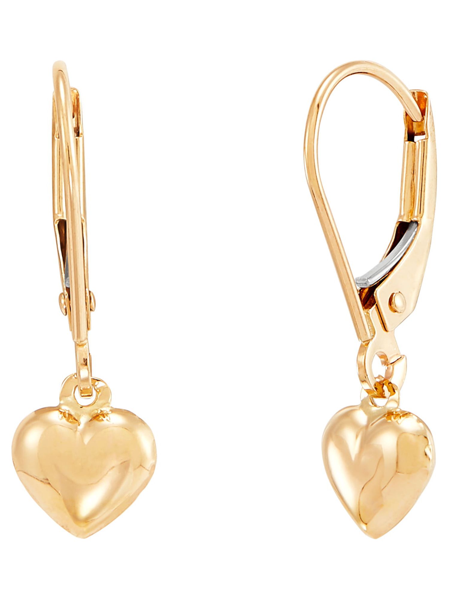 Brilliance Fine Jewelry 10K Yellow Gold Hollow Heart Leverback Earrings - image 3 of 4