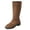 Brown, variant on Women's Knee High Boots, Side Zipper Low Heel Tall Boots Vintage Faux Suede Round Toe Knee High Dress Long Boot Fall Winter Casual Fashion Boots