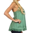 thumbnail image 4 of Sakkas Mirabelle Ruffle Rayon Blouse - Green - One Size, 4 of 4