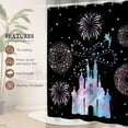 thumbnail image 3 of Cute Cartoon Mouse Shower Curtain Fantasy Castle Bath Curtain Sets Black Anime Home Decor Gift for Children Kids 72x72 Inch Accessories Great for Showers Bathtubs, 3 of 6