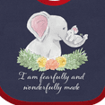 thumbnail image 4 of Inktastic I am Fearfully and Wonderfully Made Elephants and Flowers Boys or Girls Baby Bib, 4 of 4