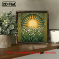 thumbnail image 5 of 2D Flat, 1pc Rustic Wood Wall Hanging - Sun Wildflowers Design Farmhouse Framed Sign, 8x8 Inch Vintage Style Wooden Art for Bedroom, Kitchen., 5 of 9