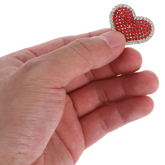 LOLIPPYY 5-Pack Rhinestone Brooch Pins, Alloy Heart-Shaped Pins for Coat, Scarf, and Clothing Decoration