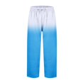 thumbnail image 4 of IDALL Linen Pants Women Petite Pants Linen Capris For Women Summer High Waisted Wide Leg Plus Size Capri Pants Lightweight Capri Trousers S 5Xl Lounge Pants Women Summer Pants Blue L, 4 of 5
