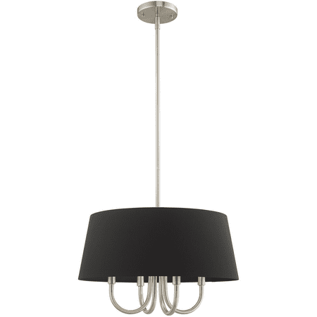 

Brushed Nickel Tone Finish Chandeliers Steel Material Candelabra 20 Long 4 Light Fixture