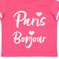 thumbnail image 4 of Inktastic Paris Bonjour with Hearts in White Text Boys or Girls Toddler T-Shirt, 4 of 5