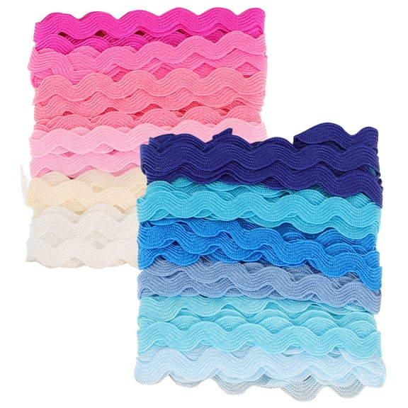 Masteelf Wave Ribbon 2Pcs Colorful Polyester For present Wrapping Party Supplies 91X0.8X0.8In