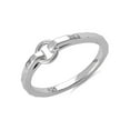 thumbnail image 2 of 925 Sterling Silver Platinum Plated Hammered Shared Hoop Women Valentines Day Gifts Ring, 2 of 4