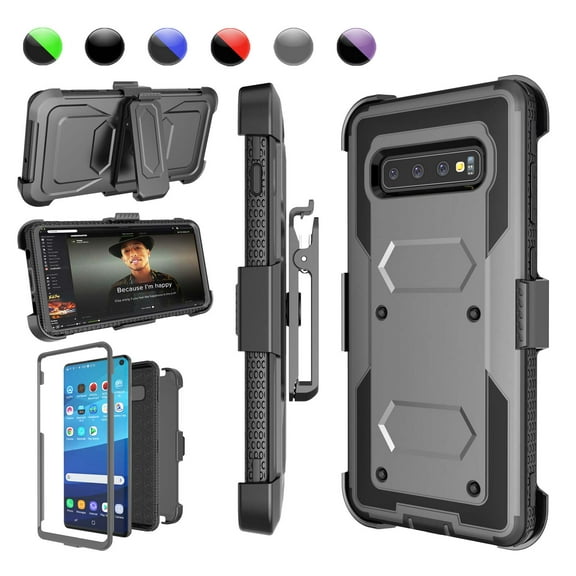 Njjex Case for Galaxy S10 / S10  Plus / S10E, Kickstand   Holster Belt Clip & Shock Absorbing [Heavy Duty] Protective Case Cover for Samsung Galaxy S10 S10  S10E 2019 Released